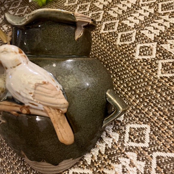 Ceramic Bird Stoneware Hanging Urn Wall Pot With Birds - Picture 2 of 4